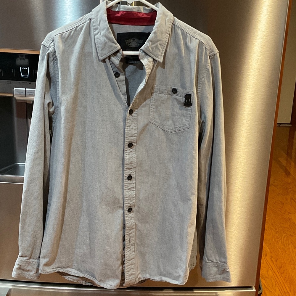 Harley-Davidson Light Gray Casual Button-Down Shirt
